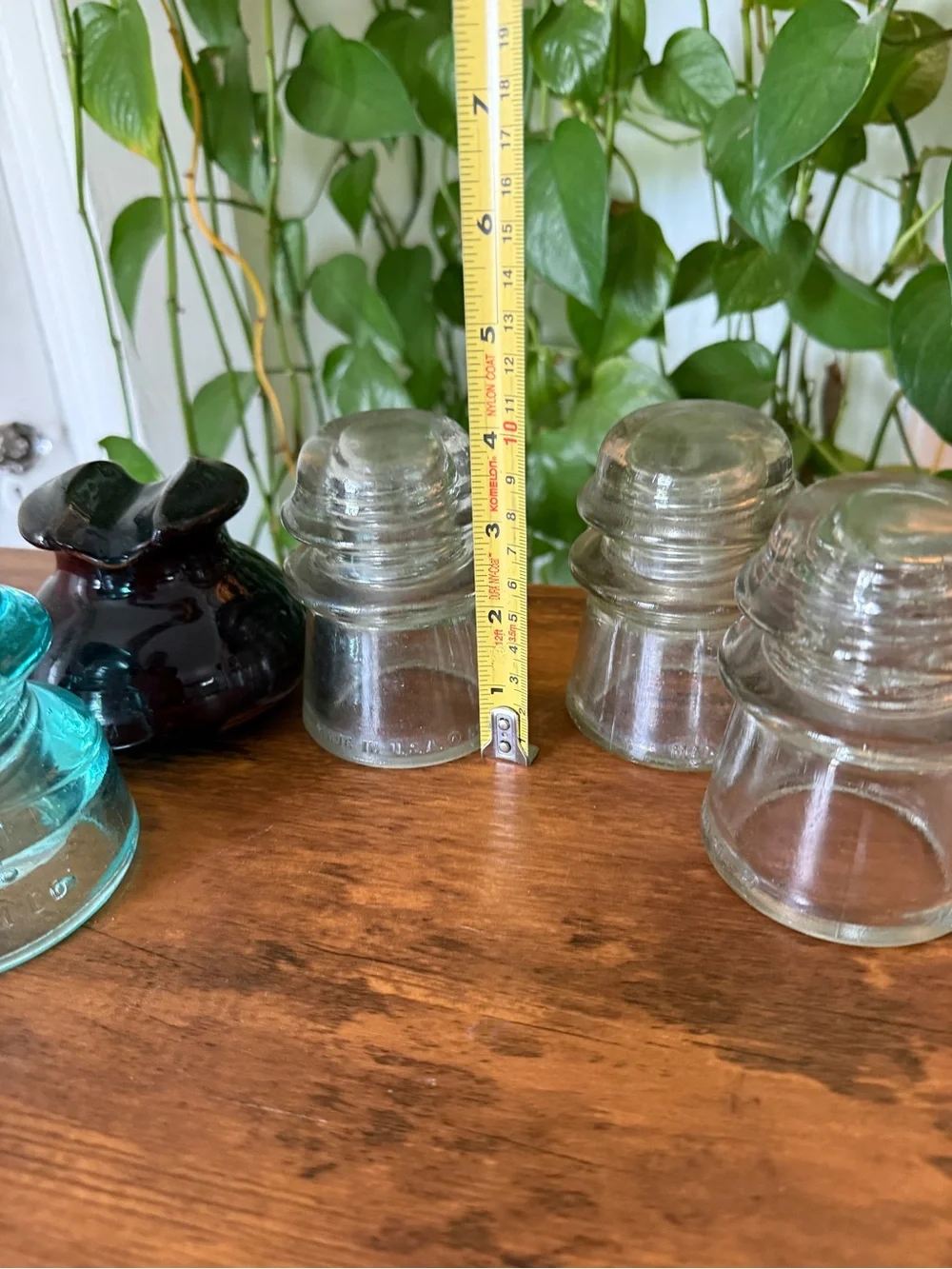 Vintage Glass Insulator Lot of 5 Mixed Colors Including Whitall Tatum